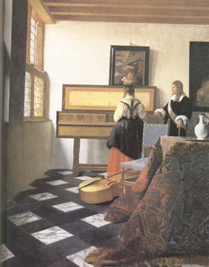 Jan Vermeer A Lady at the Virginals with a Gentleman (mk25) France oil painting art